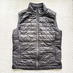 Patagonia Nano Puff Primaloft Gray Quilted Puffer Vest Mens Medium Zip